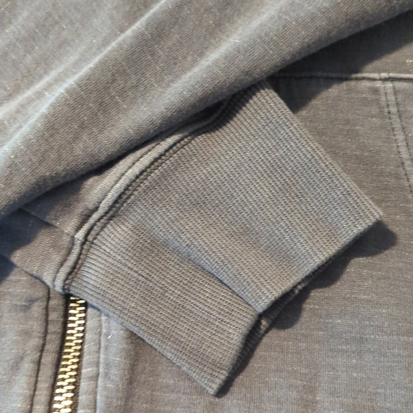 Athleta Gray Full Zip Pocket Draw String Hoodie Women's Size M
