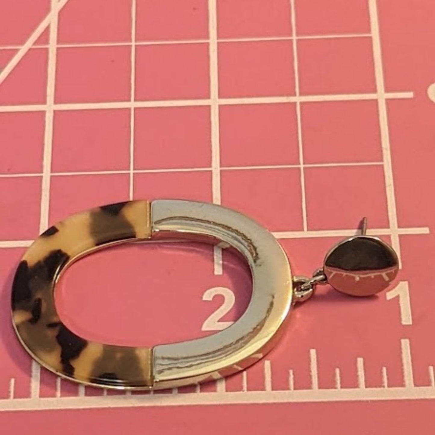 Loft Gold Tone and Tortoise Shell Oval Dangle Post Earrings