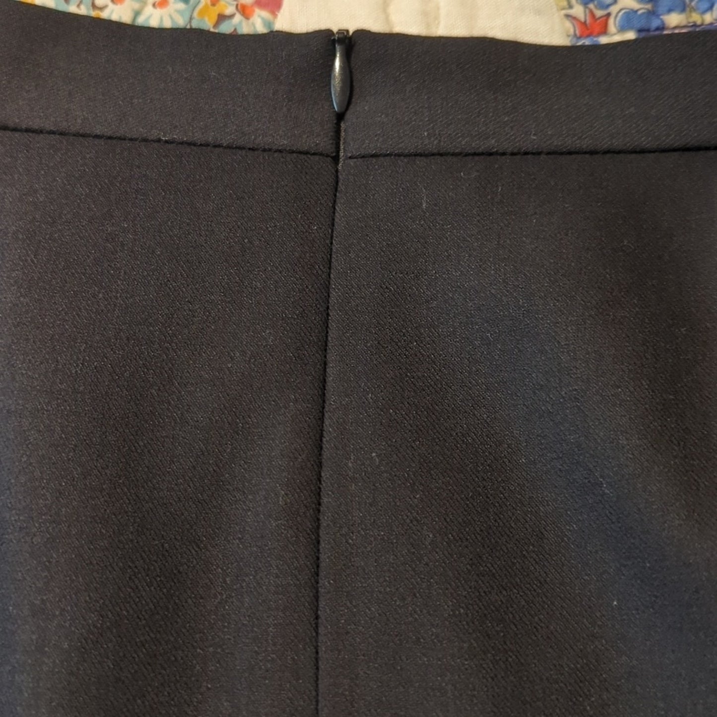 Talbots Wool/Lycra Black Midi A-Line Fully Lined Skirt Women's Plus Size 12W