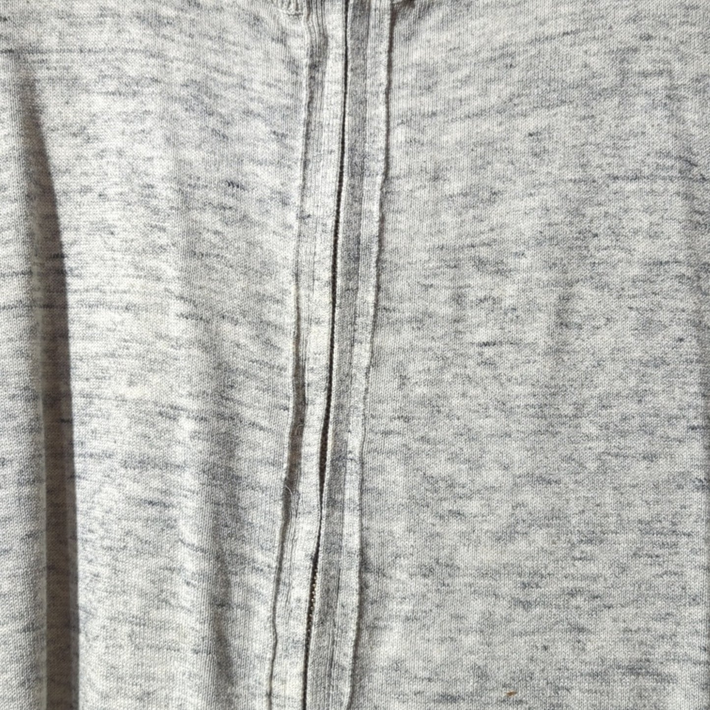 Banana Republic Men's XL Gray Mottled 100% Cotton Full Zip Ribbed T-Neck Sweater