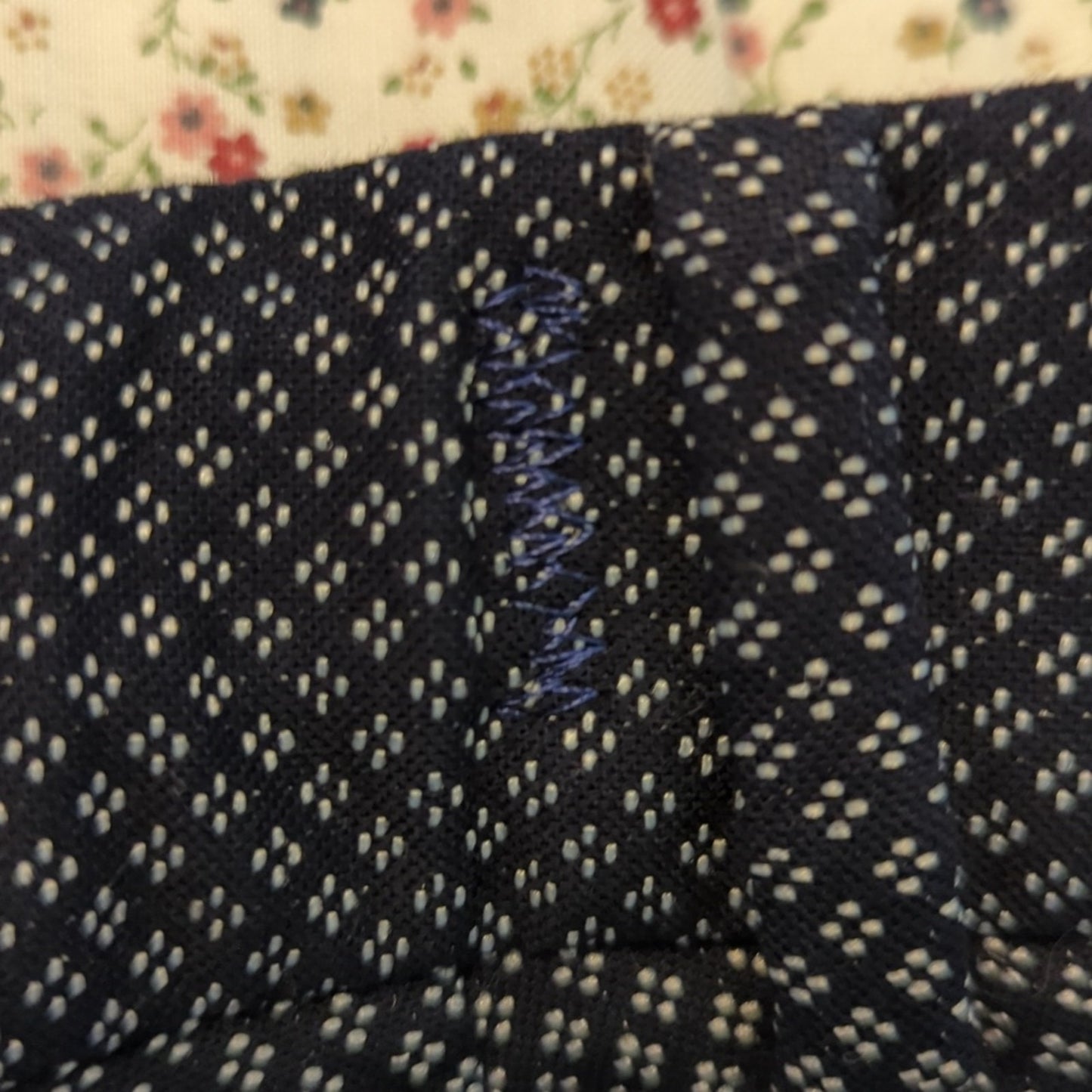 Talbot's Navy White Pin Dot Cotton Stretch High Rise Straight Leg Pant Size 14