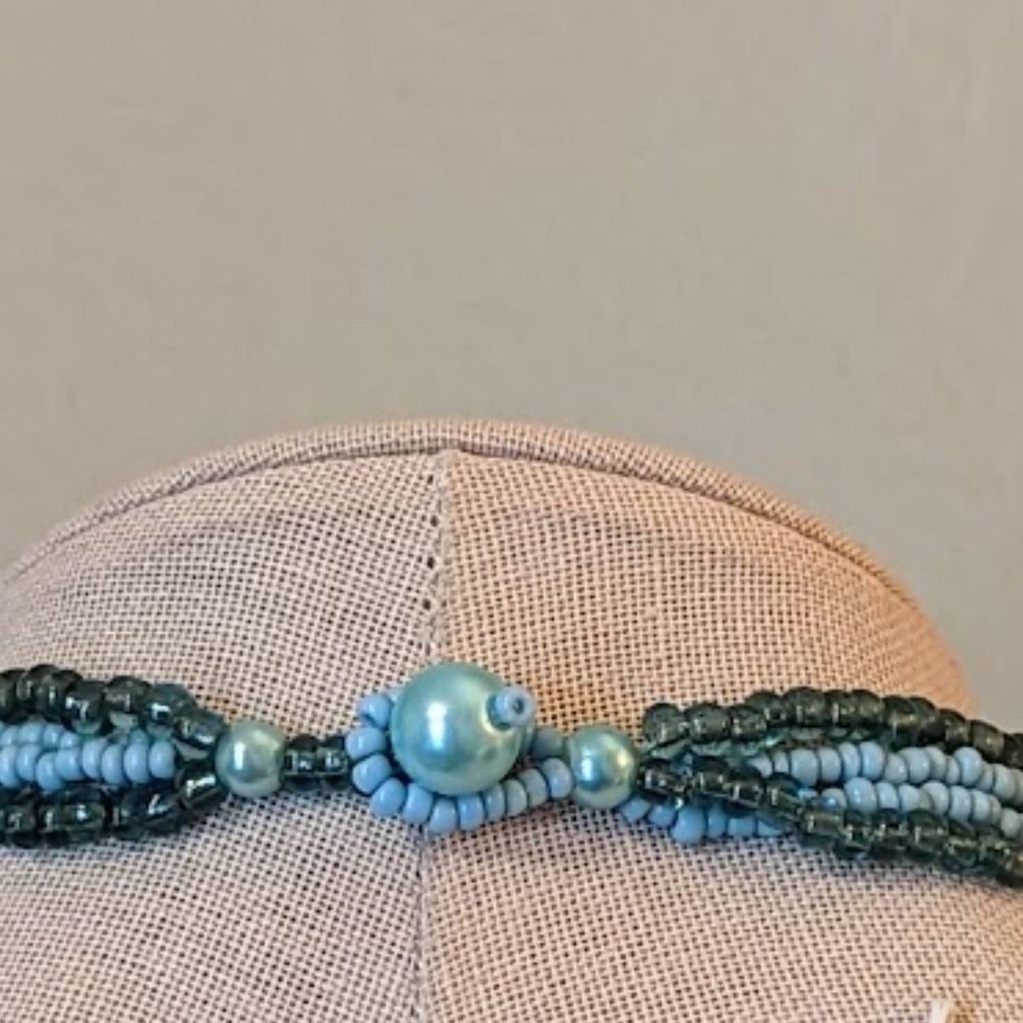 Blue Beaded Multi-Strand Necklace