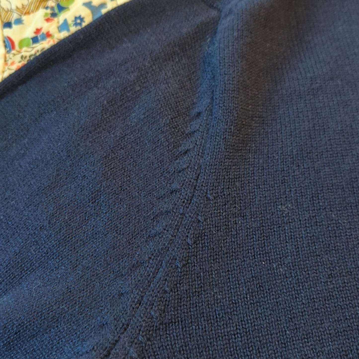 Jeremy Argyle NYC 100% Merino Wool Navy Quarter Zip Stand Collar Men's Size L