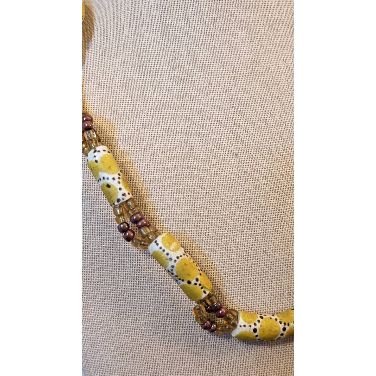 Vintage Venetian Millefiori Trade Bead Barrel Clasp Necklace & Matching Earrings