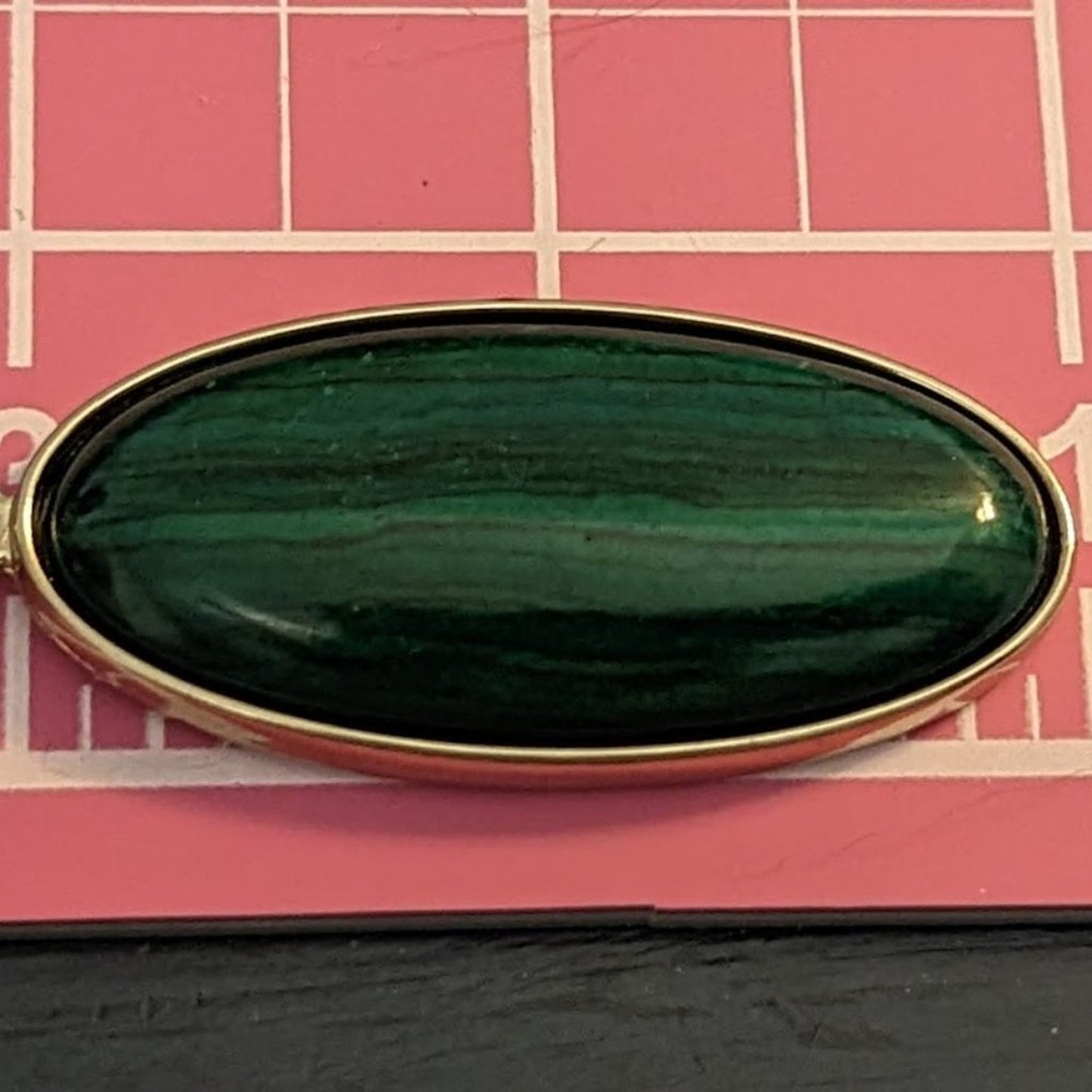 Green Gemstone Black Carved Bead Malachite Pendant Necklace