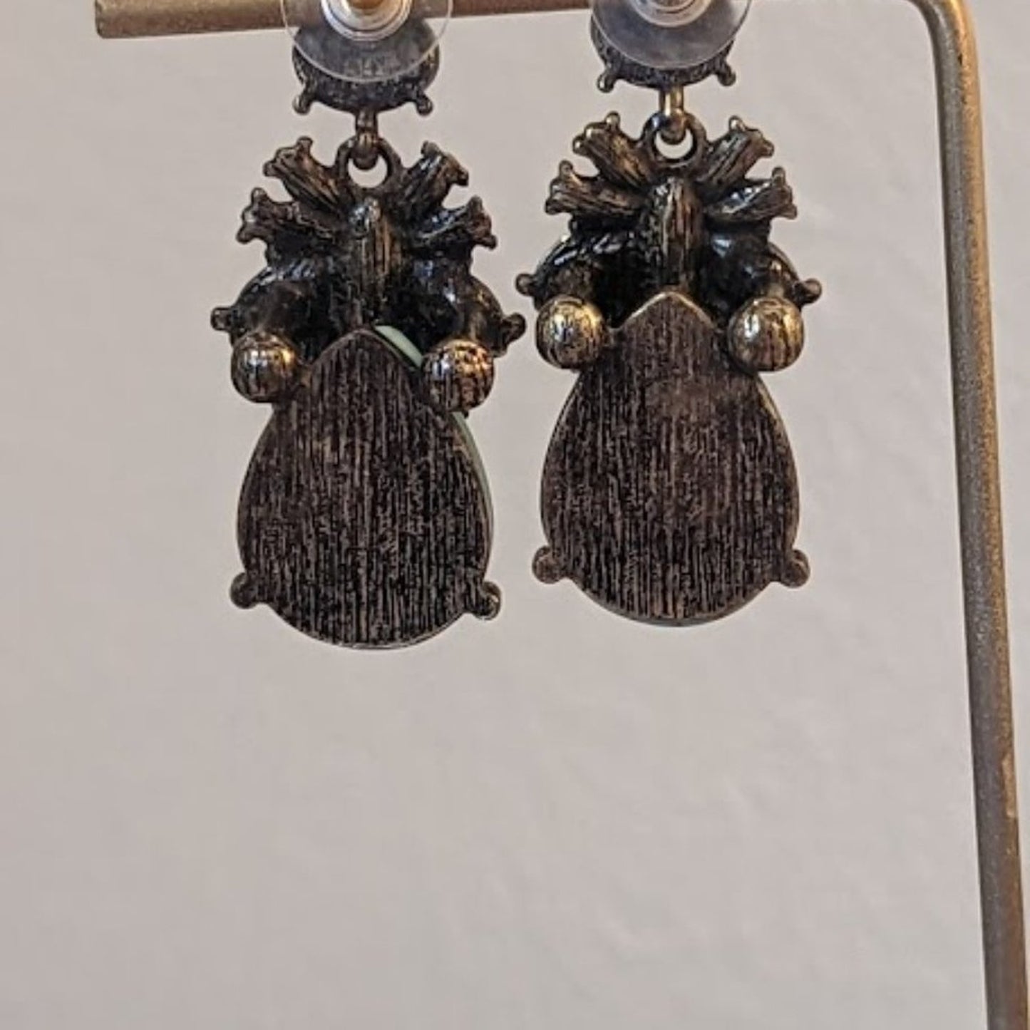 Chunky Turquoise Dyed Howlite and Crystal Statement Post Earrings