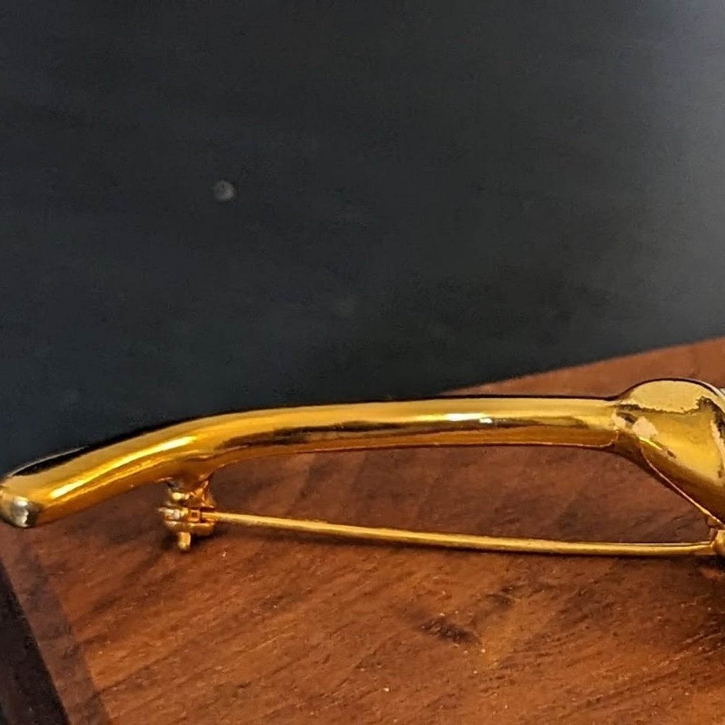 Vintage Avon Gold Tone Calla Faux Pearl Lily Brooch