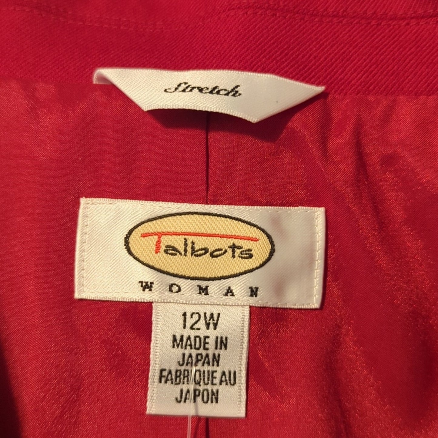 Talbots Red Wool Double Breasted Gold Button Vintage Blazer Women's Plus Sz 12W