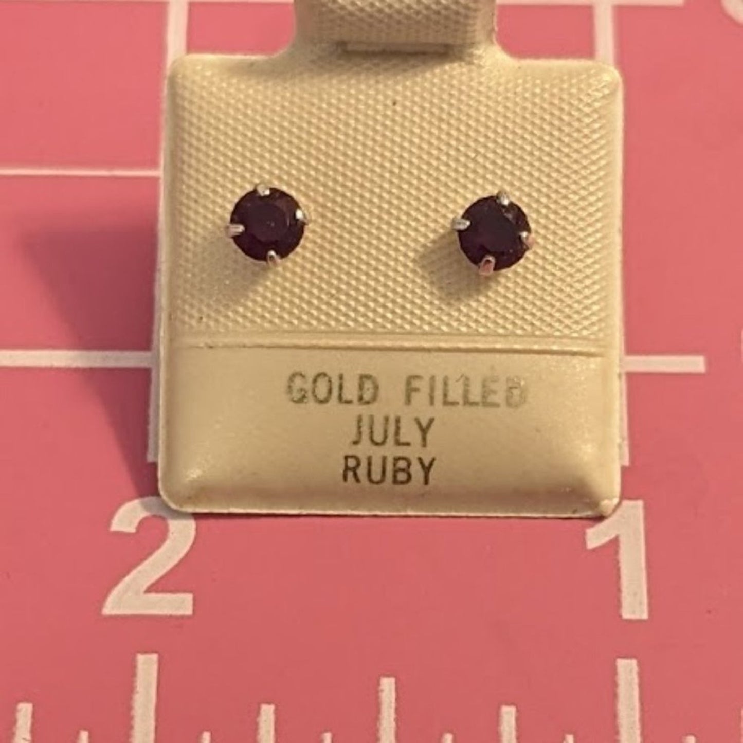 Red Crystal Gold Filled Post Earrings