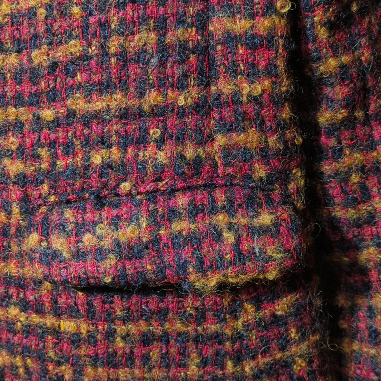 Geoffrey Alexander Private Agenda Vintage Red Tweed Boucle Blazer Womens Sz 10