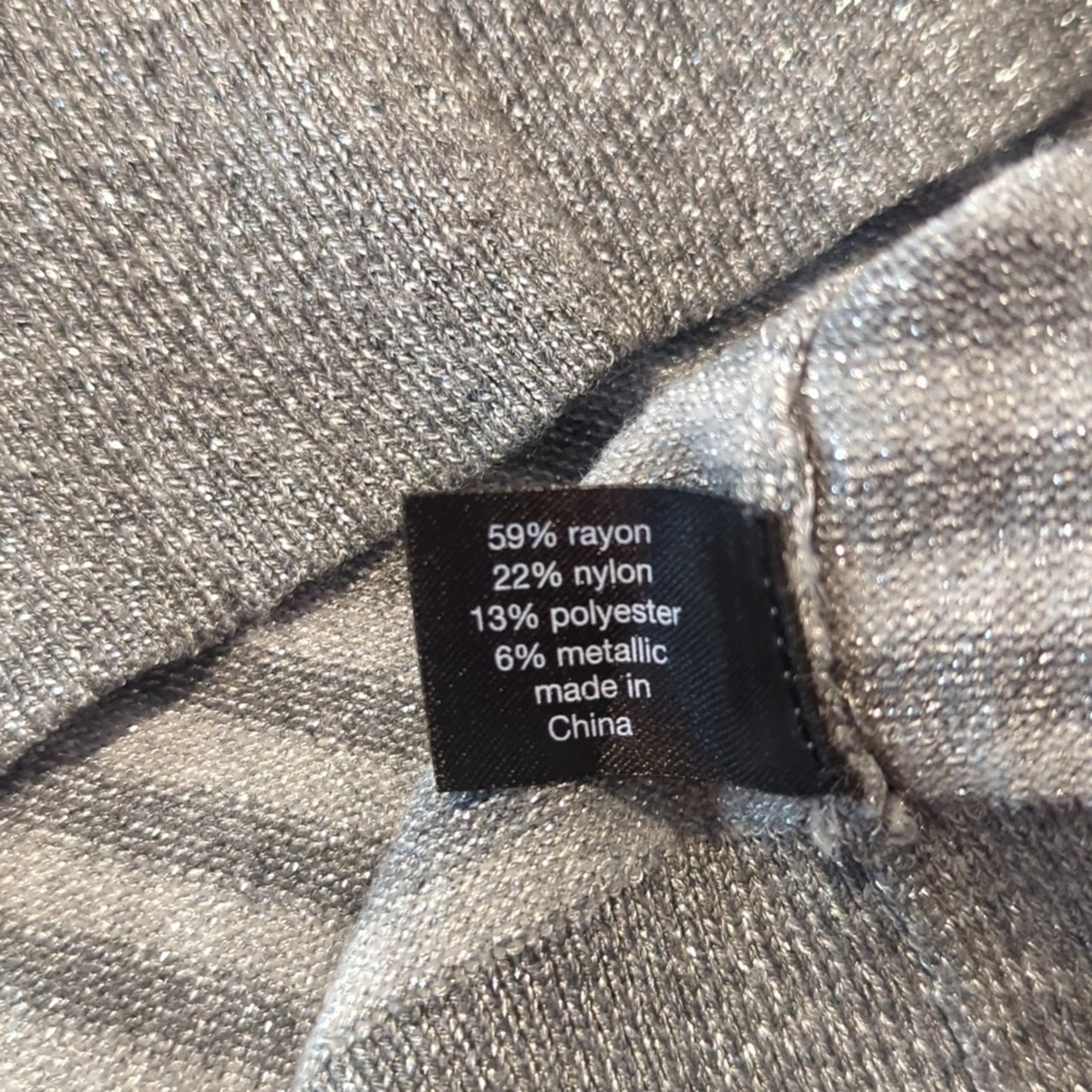 Lane Bryant Silver Metallic Striped Cardigan Wide Ribbed Hem and Cuffs Sz 18-20