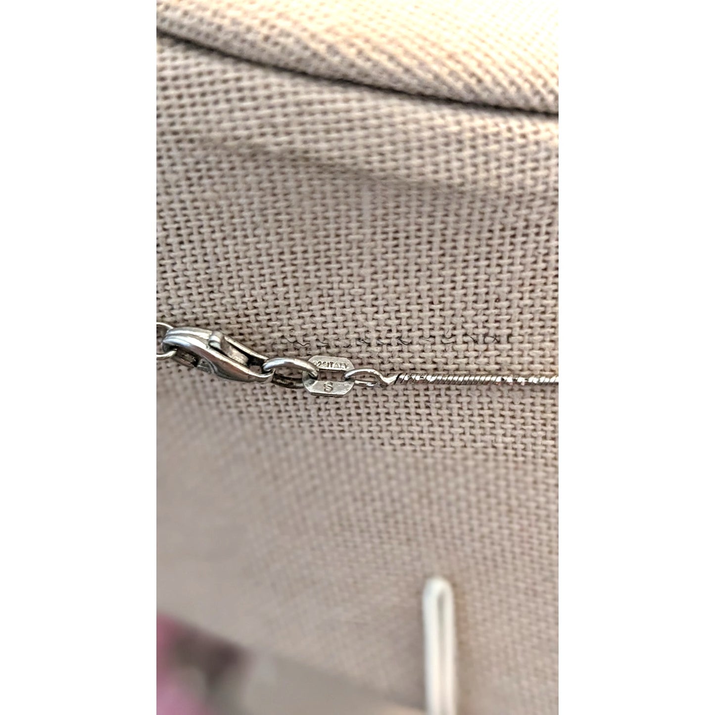 Signed OP Sterling Silver Round Blue Quartz on Unique Cut 925 18" Chain Necklace