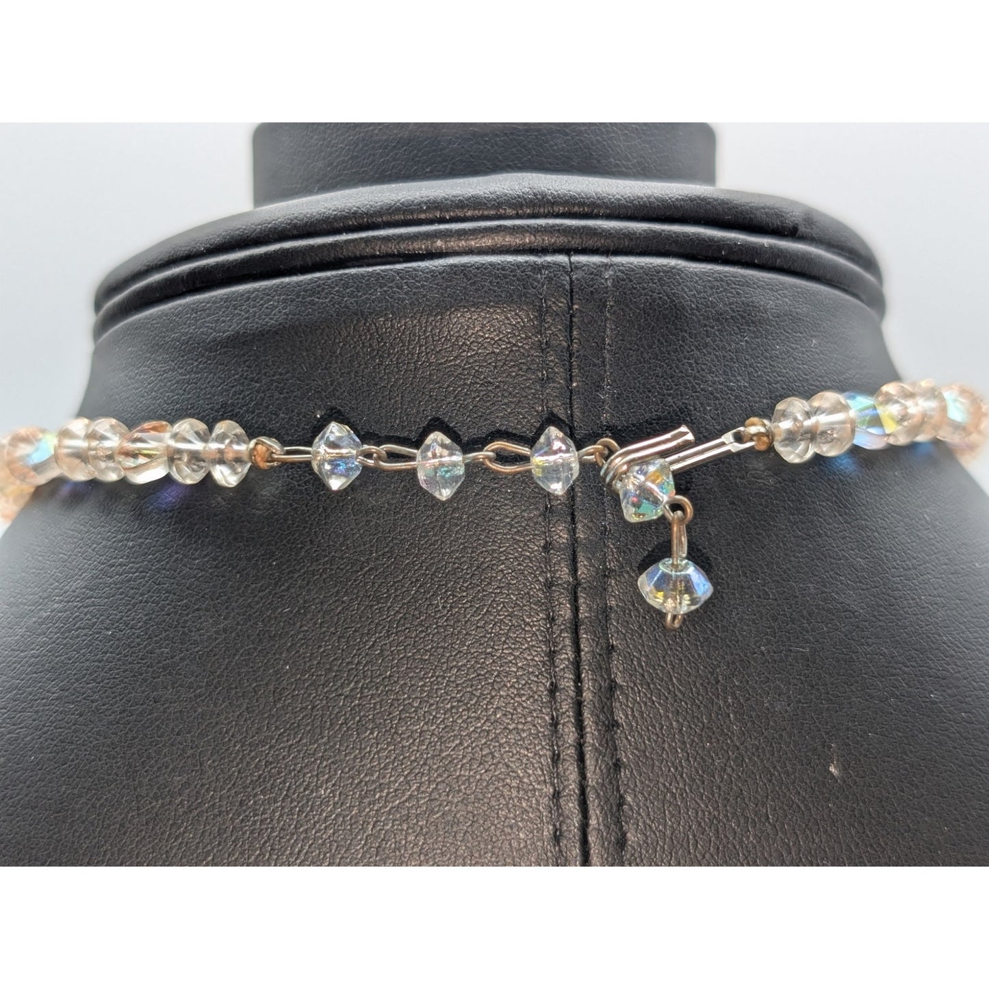 Vintage AB Crystal Graduated Multi-Shape 12.5"-14" Choker Necklace