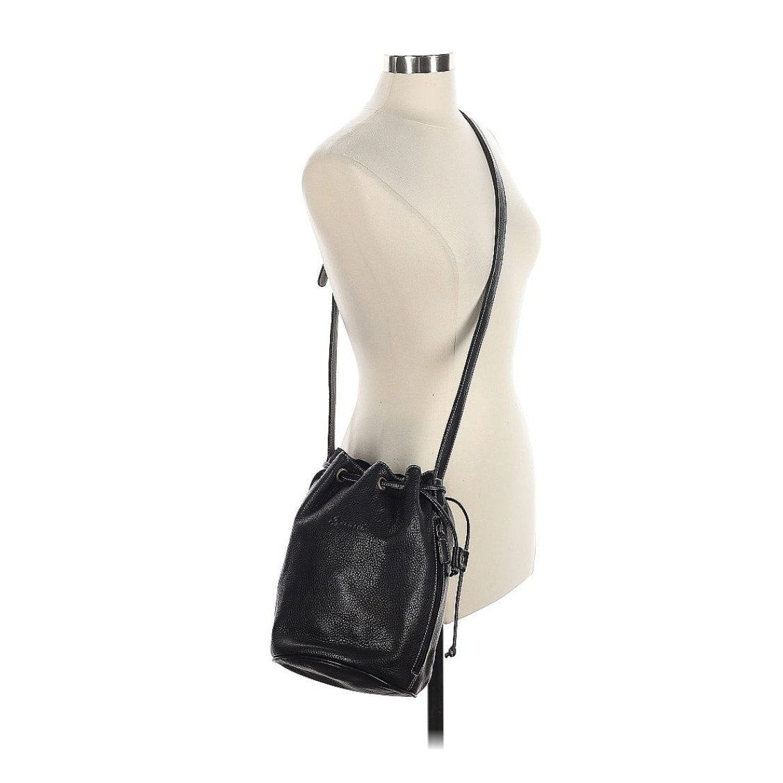 Barucci Leather Crossbody Drawstring Bucket Handbag