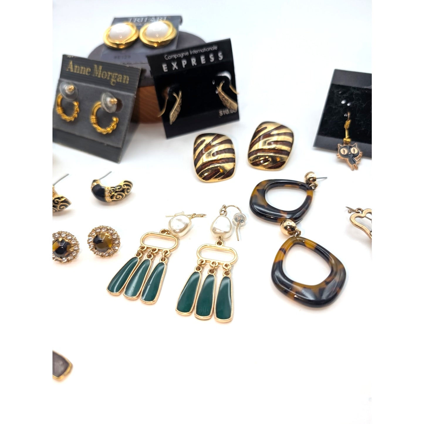 Lot of Twelve Pair Gold Tone Earrings Some NWT