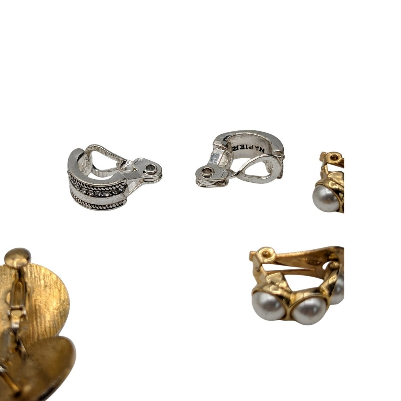 Lot of Nine Pair Vintage Clip On Screw Back Earrings