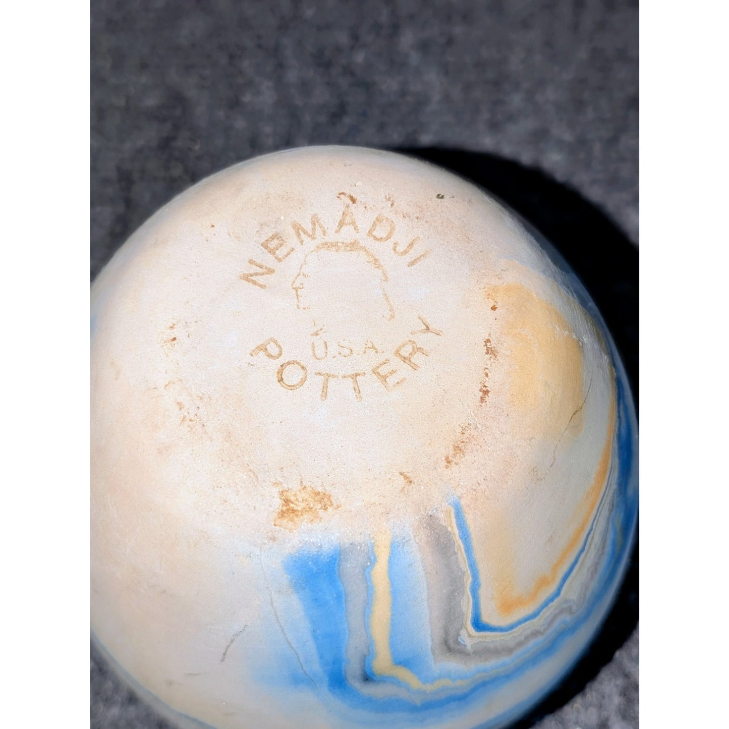 Nemadji Pottery Made in U.S.A. Swirl Art Vase