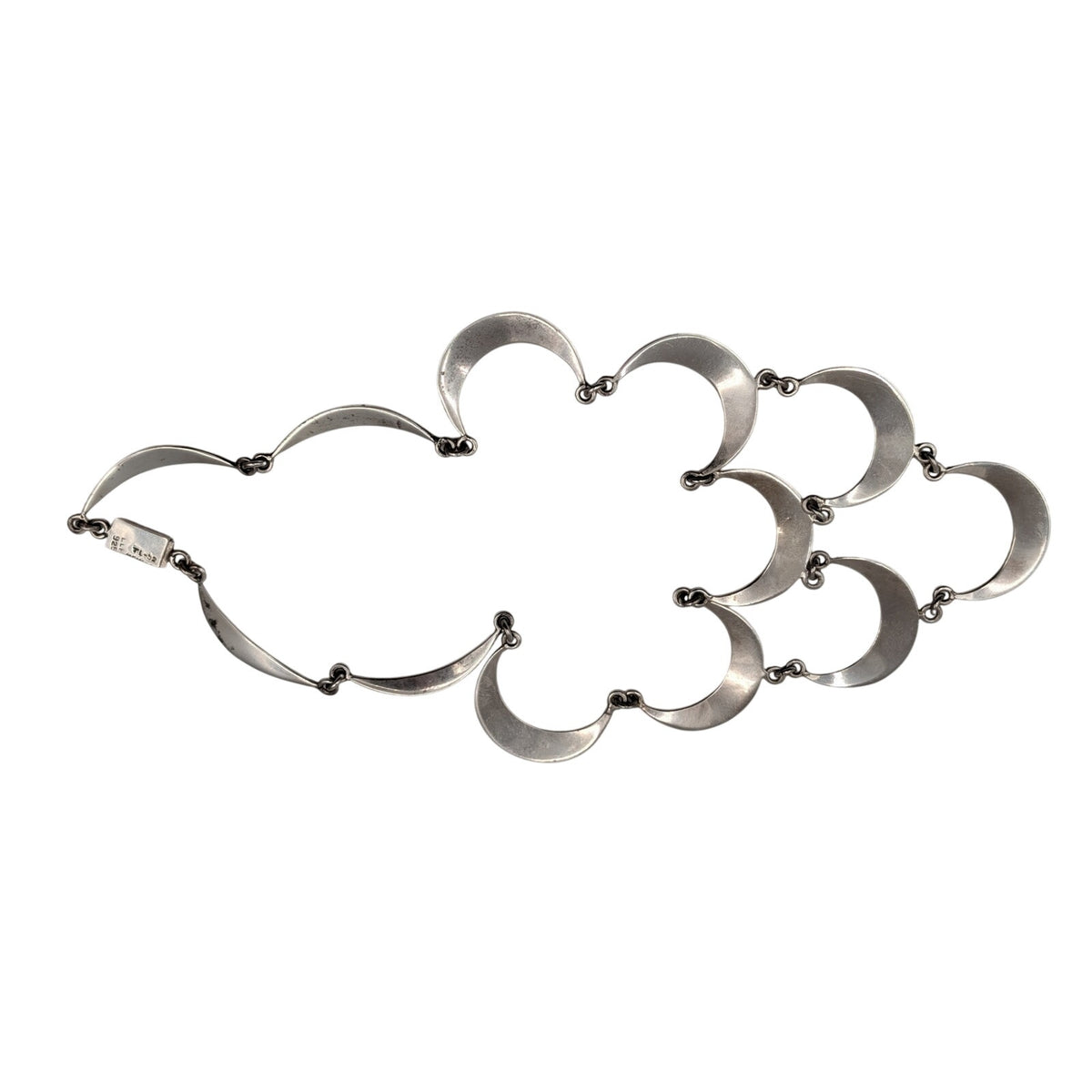 TAXCO Mexico TL-52 Sterling Chandelier Curved Link Bib Necklace LLM 62.97g