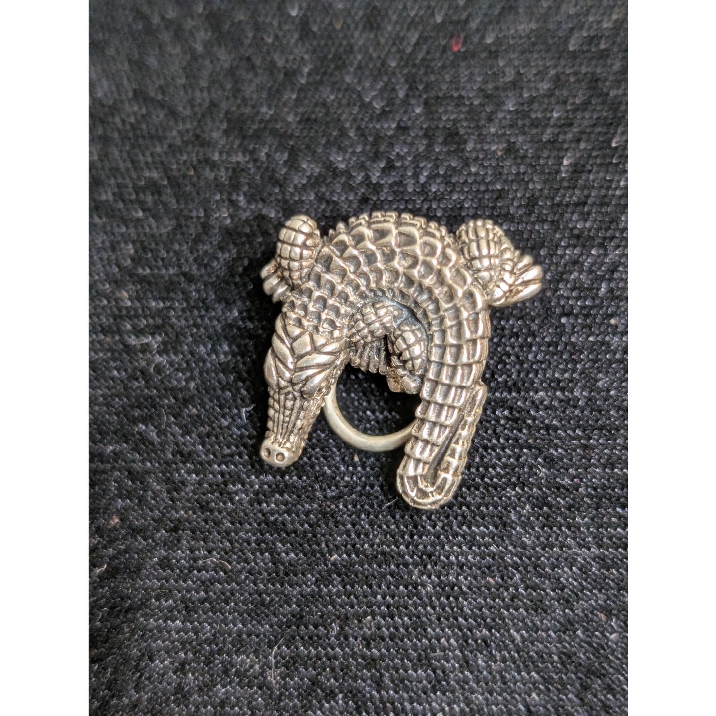 RARE! Signed Barry Kieselstein-Cord Sterling Alligator Omega Clip On Earrings