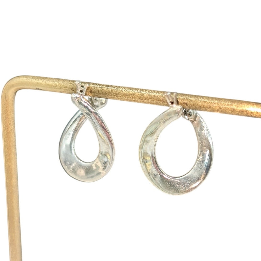 JCM 925 Sterling Silver Twisted Hoop Snap Down Earrings