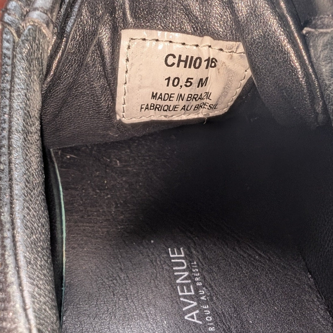 Saks Fifth Avenue Made in Brazil Black Leather Sneakers Size 10.5 M