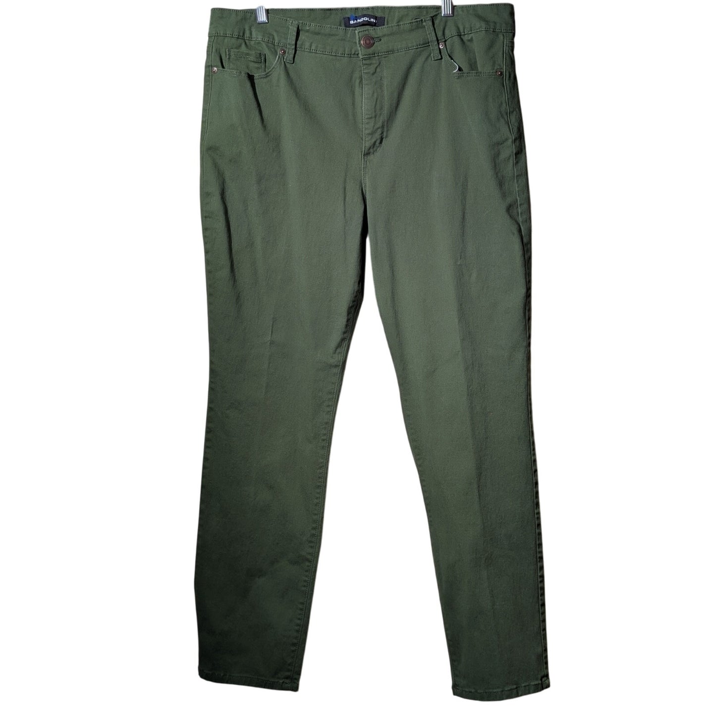 Bandolino 'Amy' Hidden Forest Cotton Stretch Straight Pant Womens' Size 16
