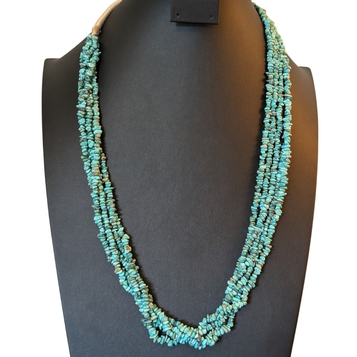 Five Strand Turquoise Small Turquoise Chip Southwest Western Necklace
