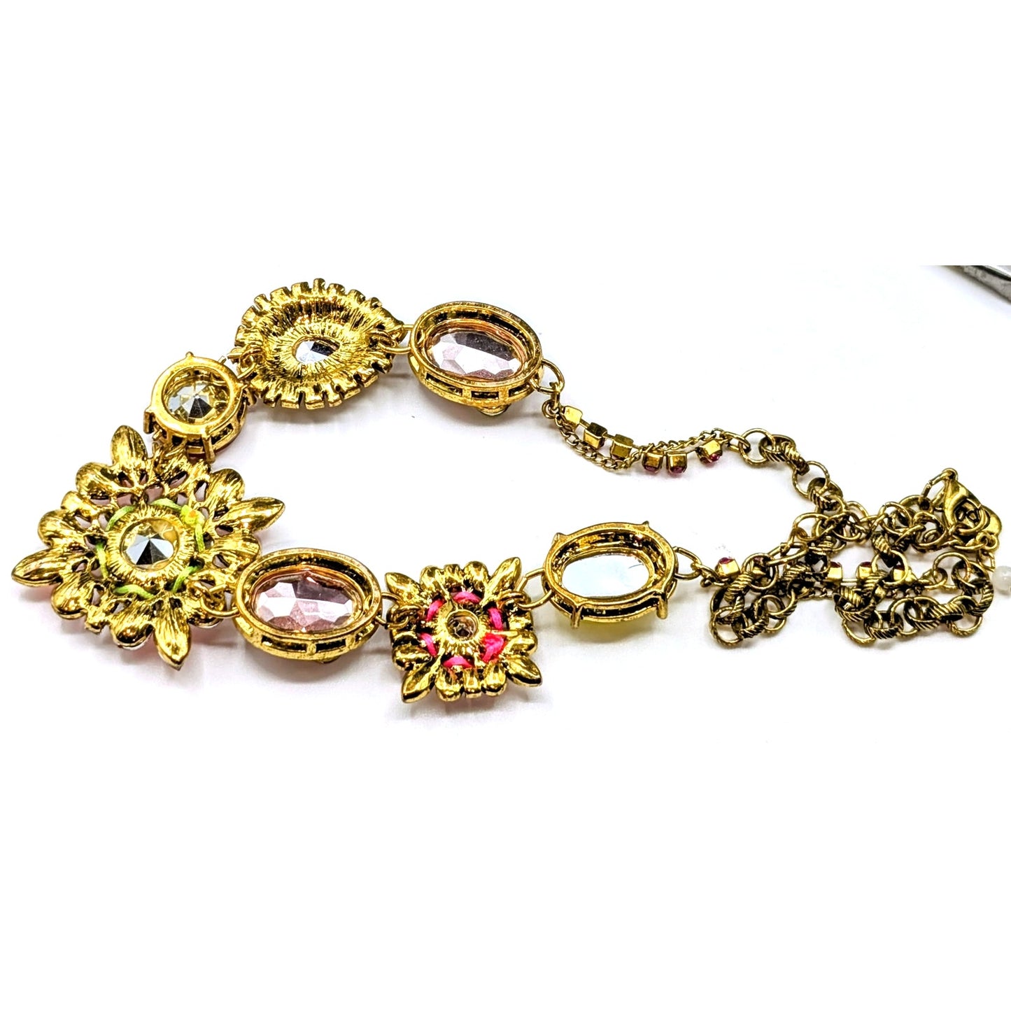Betsey Johnson St. Barts Carnival Chunky Rhinestone Statement Boho Necklace