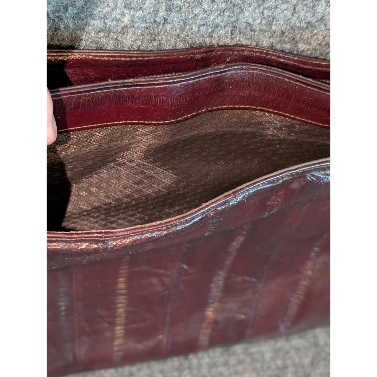 Vintage Genuine Eel Skin Shoulder Bag