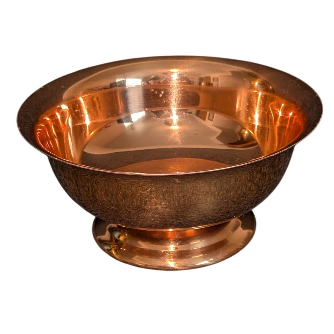 Vintage Coppercraft Guild Small Copper Pedestal Candy Trinket Bowl