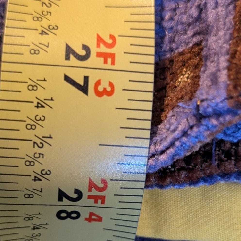 VTG Sag Harbor Purples Gold Floral Tapestry Button Front Unlined Jacket Sz 12