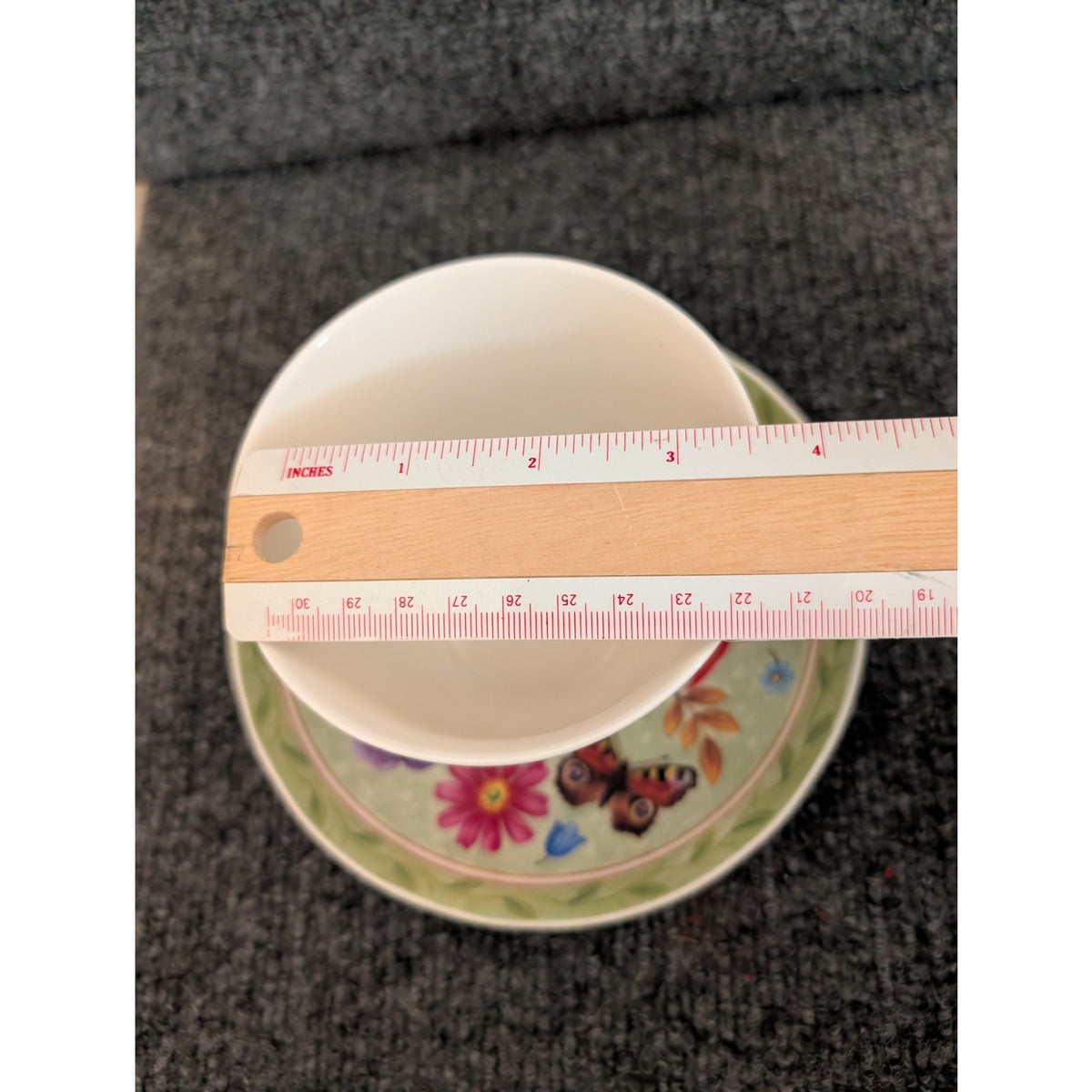 Vtg Roy Kirkham Bone China Summer Scents 2000 14 oz Breakfast Mug Saucer Set