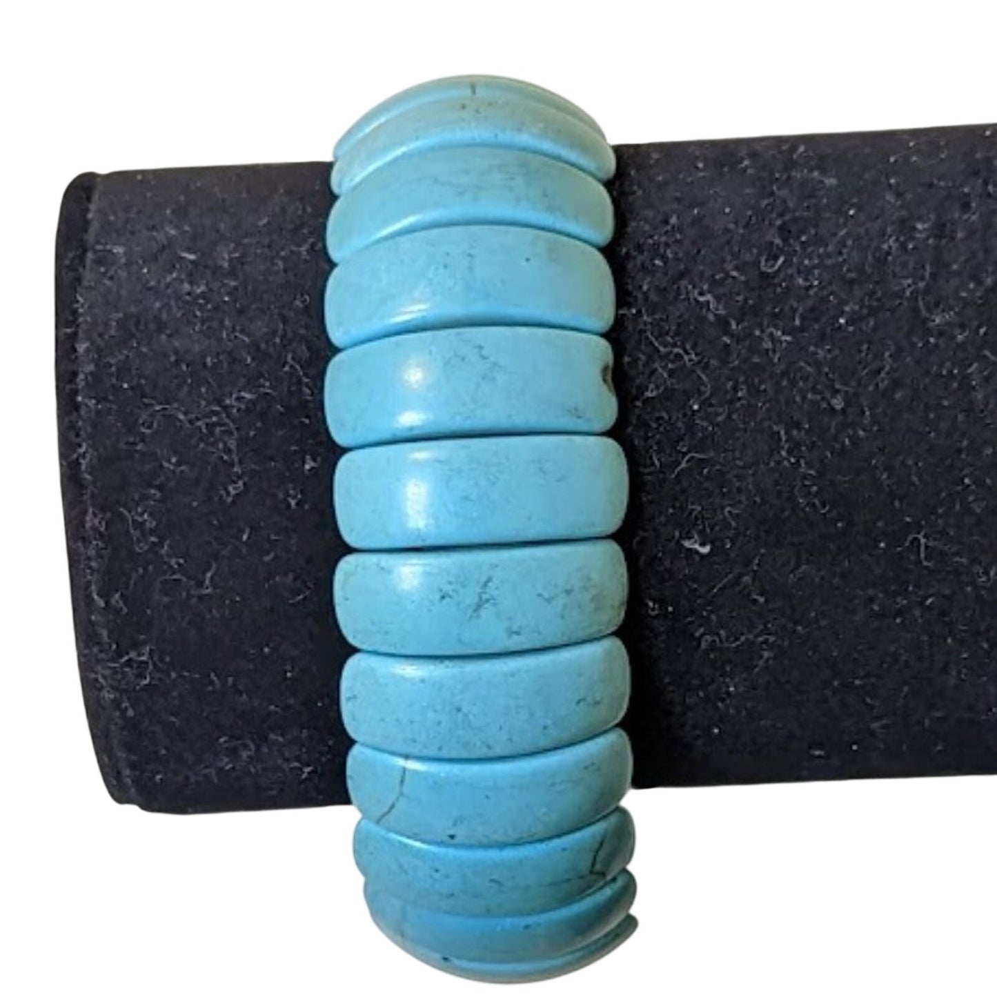 Howlite Dyed Turquoise Stretch Bead Bracelet