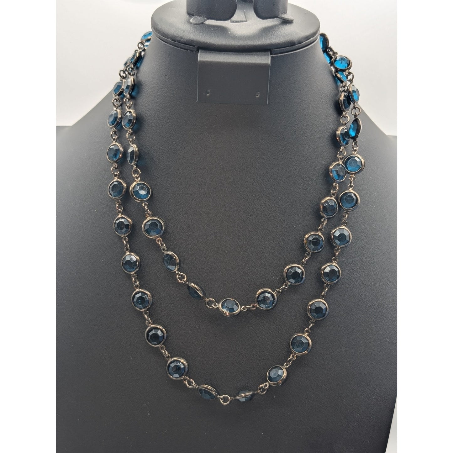 Lot of Blue Green Peacock Glass Czech Shell Crystal 3 Necklaces & 4 Bracelets