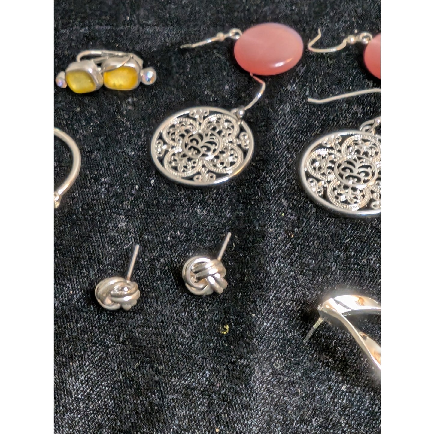 Ten Pair of Silver Tone Earring Jewelry Lot