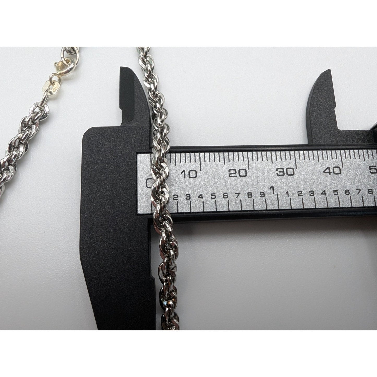 Vintage 925 Sterling Silver Thick 29g 24" Rope Chain Link Necklace