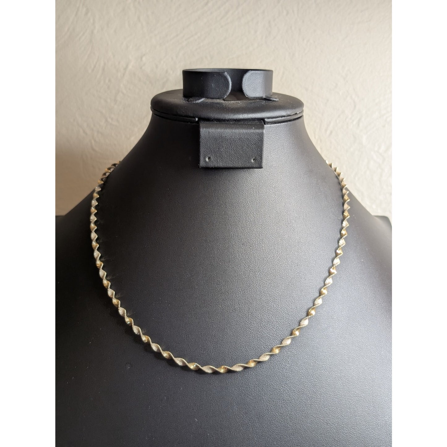 Vintage Twisted Two Tone 925 Italy Sterling Sparkling Gilded 20" Chain Necklace