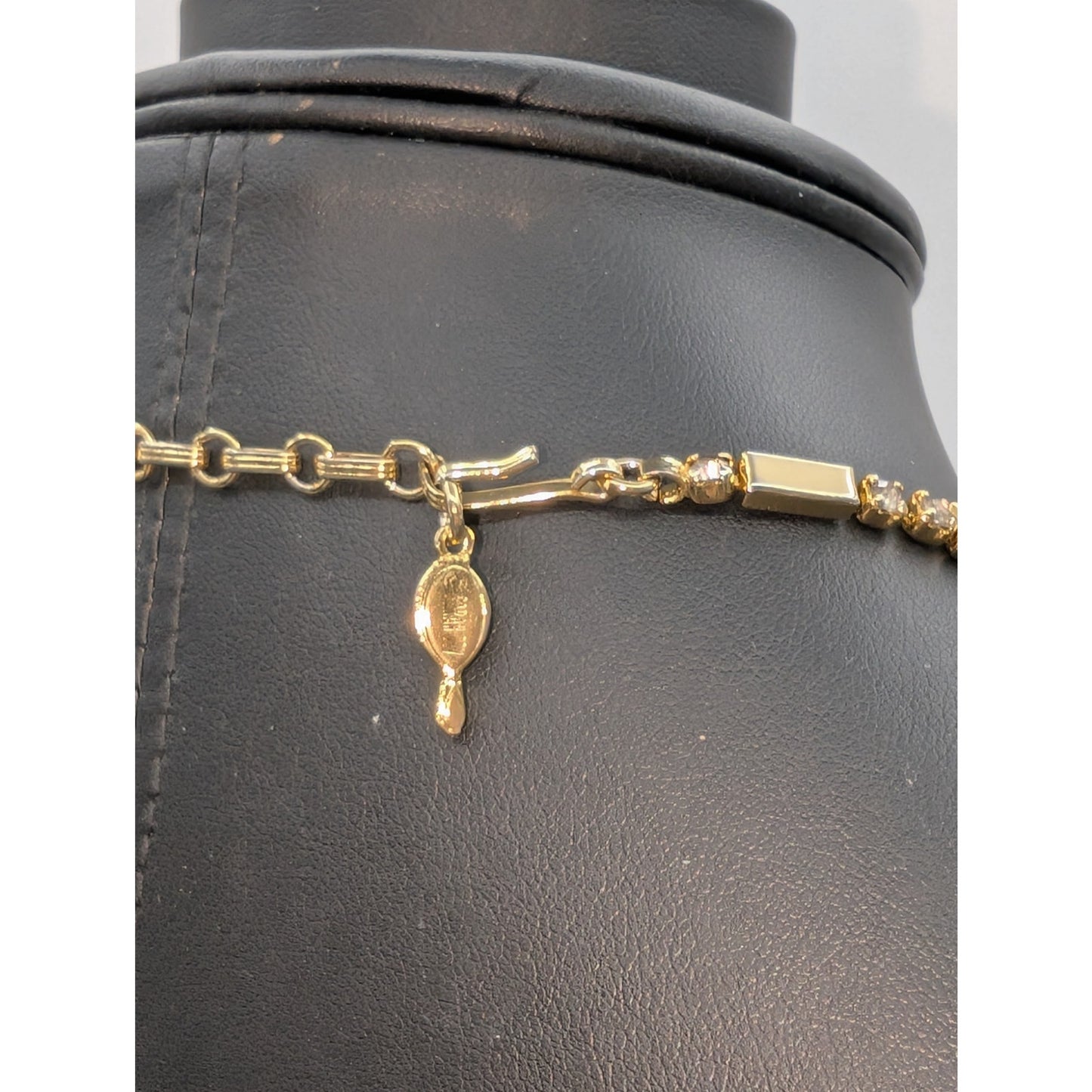 Sarah Coventry Vintage Chain-De-Lites Gold Tone Rhinestone Necklace