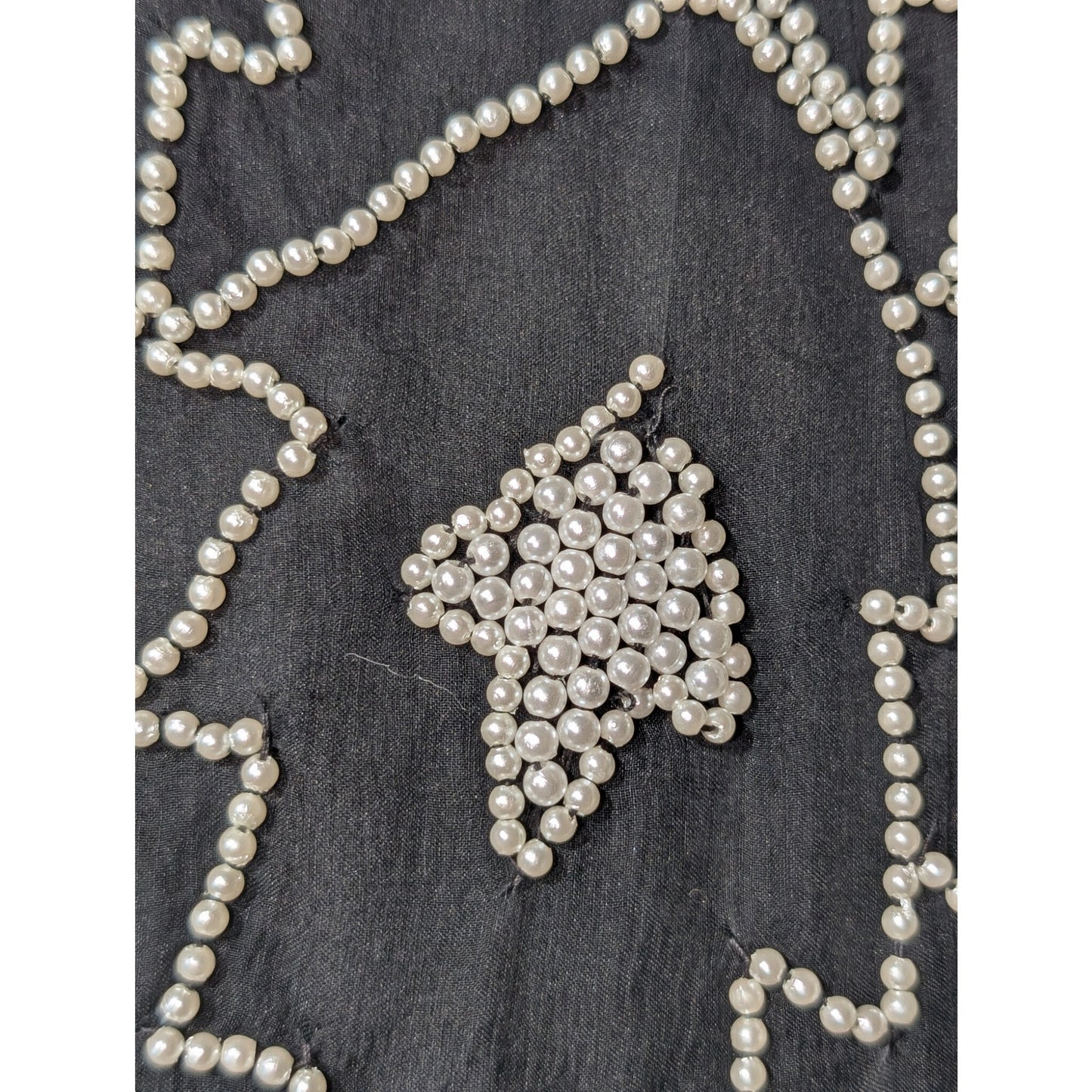 Vtg Laurence Kazar New York Silk Short Sleeve Beaded Evening Cocktail Blouse S