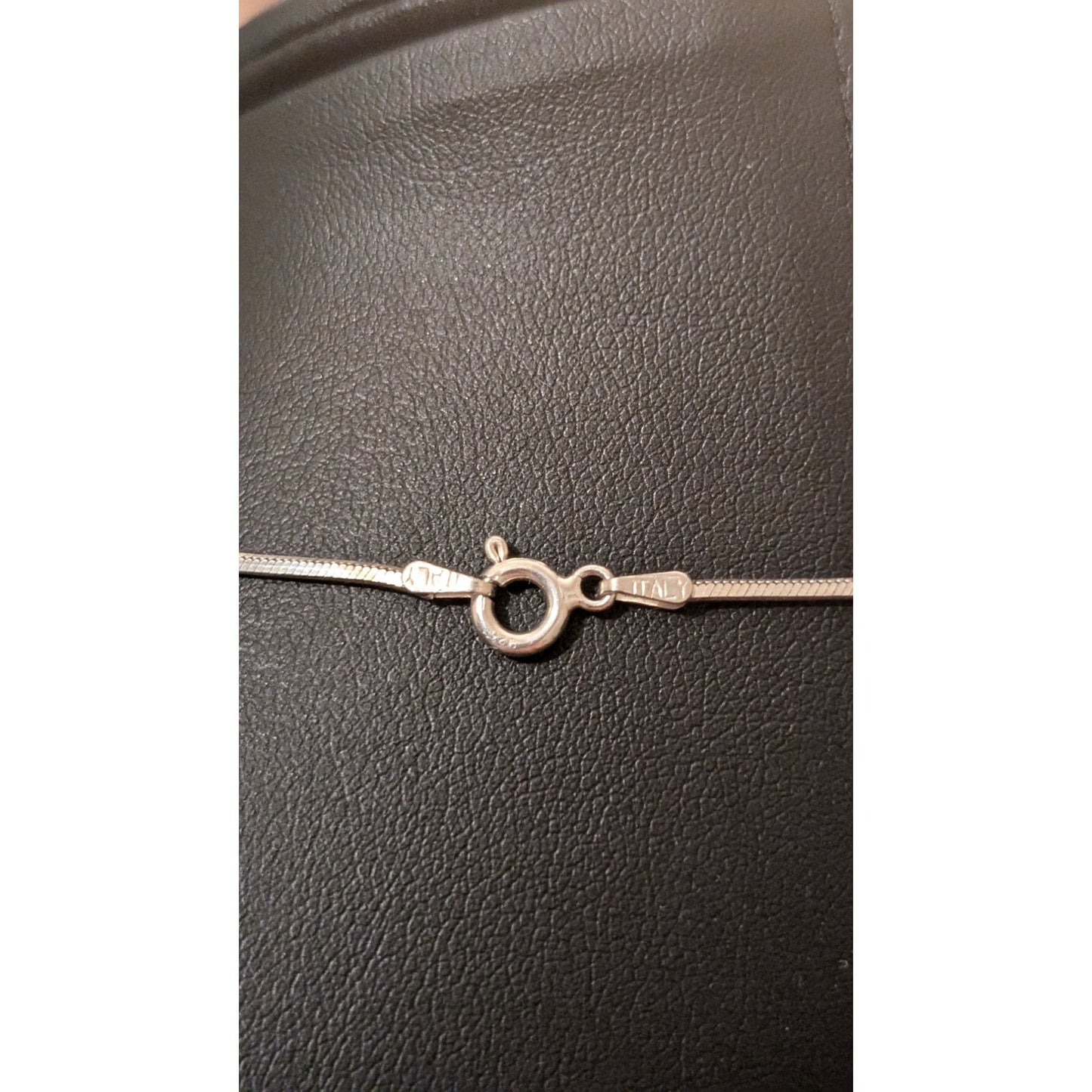 Lg CZ Solitaire Pendant on 24" 925 Italy Sterling Square Snake Chain Necklace