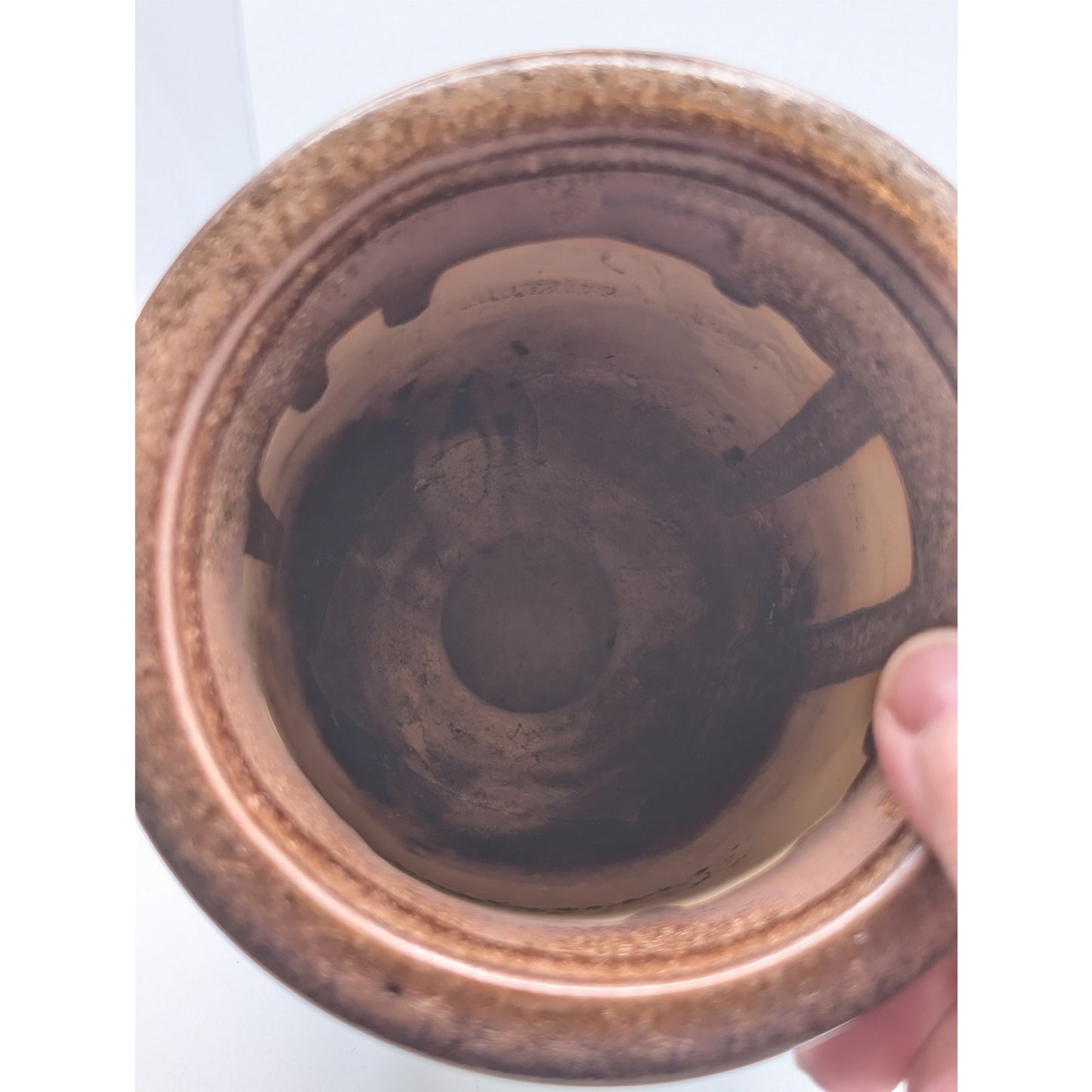 Mid-Century Modern Unsigned Green Drip Glaze Pottery Vase