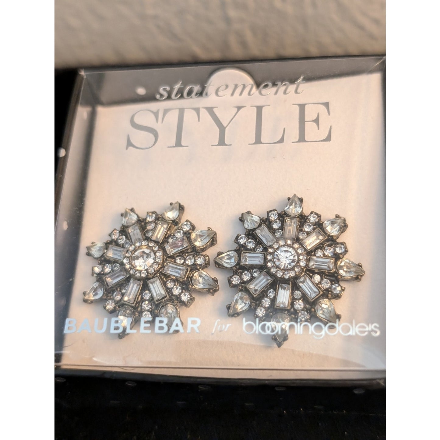 9 Pair Crystal Silver Tone Theme Earring Lot