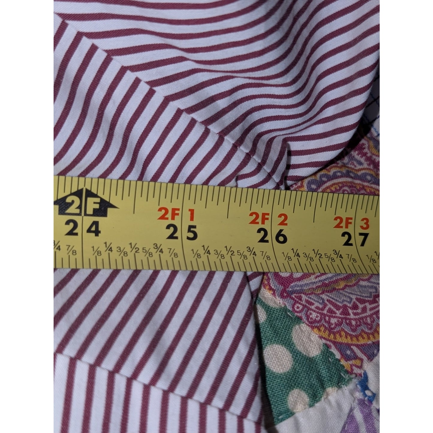 Charter Club Burgundy Stripe Tailored Fit Cotton Blend Button Up Shirt  Sz 20W