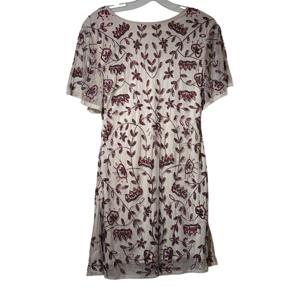 Altar'd State Beaded Wrap Dress in Taupe Womens Size XS