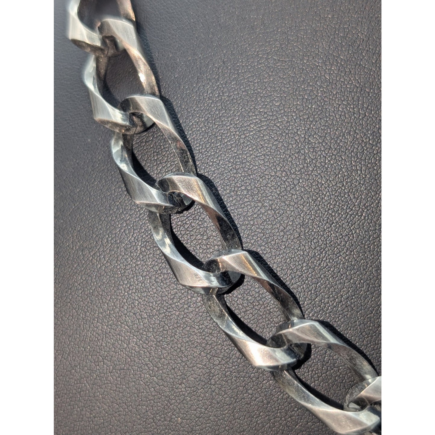 Chunky Gun Metal 24" Chain Link Necklace W/ Large Lobster Claw Clasp