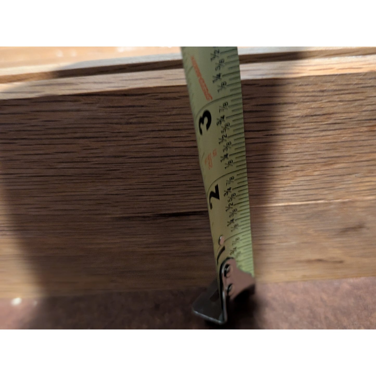 Hand Crafted Hinged Oak Box W/ Purple Heart Wood Handle Approximately 8" X 13.5"