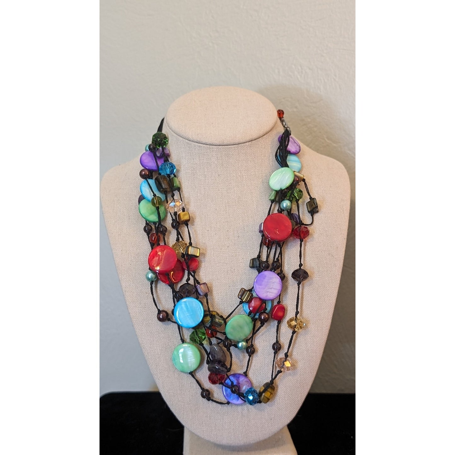 Premiere Designs Explosion of Color Glass Bead Seven-Strand Necklace