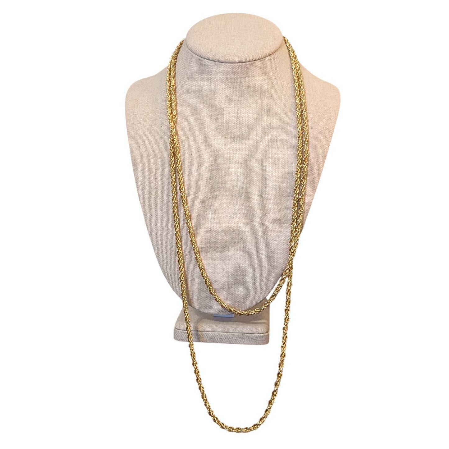 Monet Shiny Diamond Cut Gold Tone Chain W/ Special Monet Clasp 58" Necklace