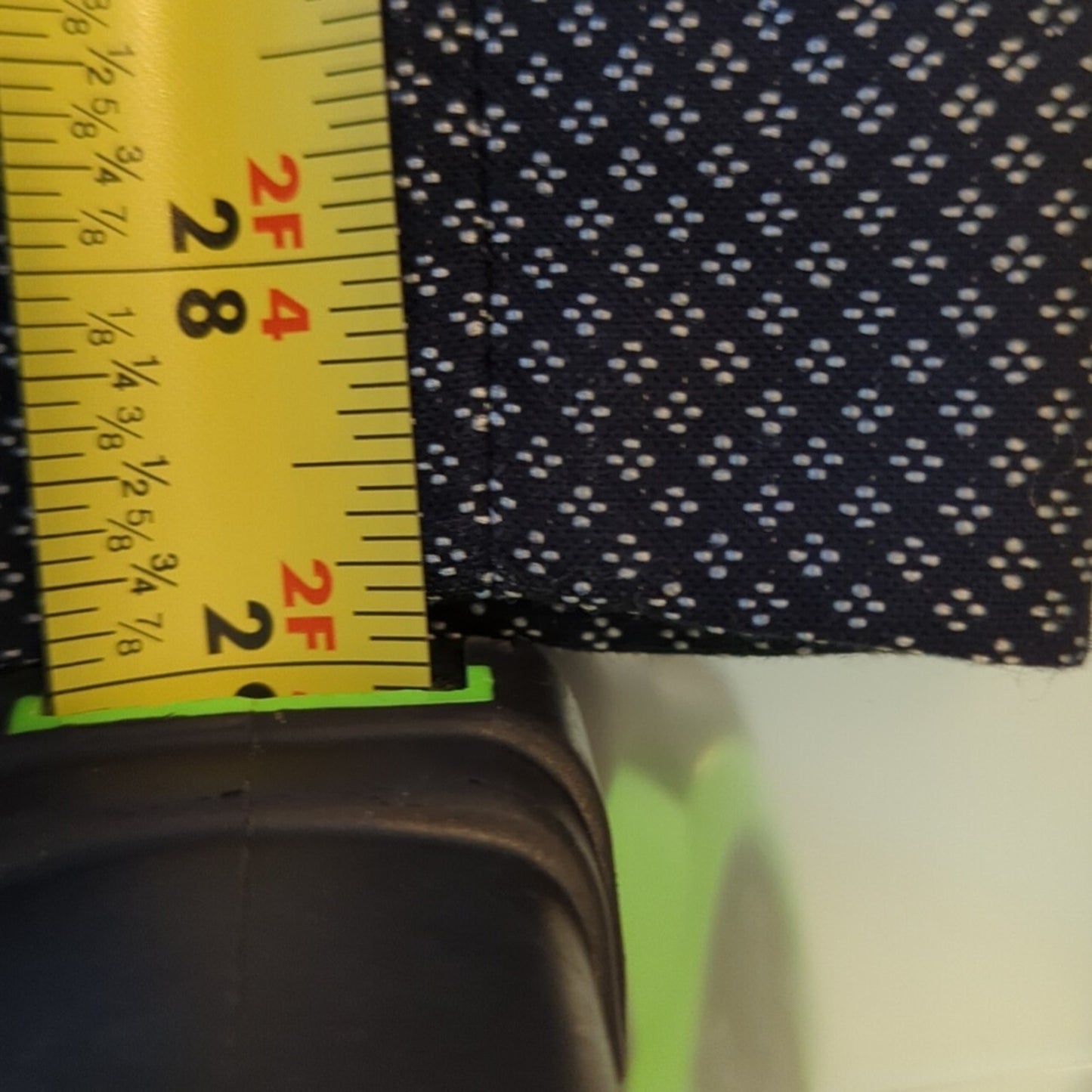 Talbot's Navy White Pin Dot Cotton Stretch High Rise Straight Leg Pant Size 14