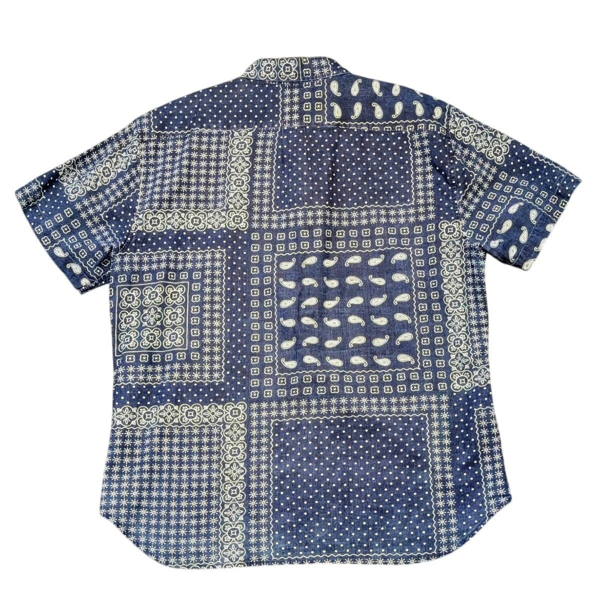 Bonobos Chambray Floral/Paisley Slim Fit Short Sleeve Button Down Mens' XXL